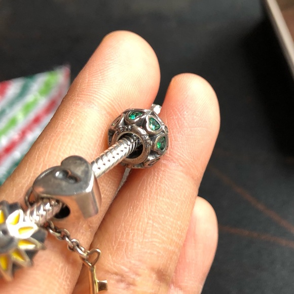 Authentic Pandora Bracelet with 4 Pandora Charms - Picture 8 of 12